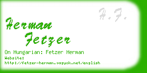 herman fetzer business card